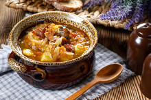 Traditional Russian Sour Cabbage Soup