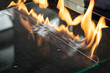 Glazier cuts safety glass, VSG (Very Safe Glass) The fire burns through the foil connecting the panes, A specialized technique of cutting laminated glass