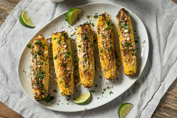 Homemade Spicy Elote Mexican Street Corn