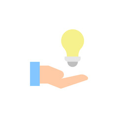 Poster - Hand, bulb, idea icon. Simple color vector elements of knowledge icons for ui and ux, website or mobile application