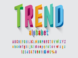 Wall Mural - colorful paper cut stylized alphabet design