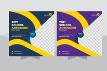 Admission Social Media Post, Education ,advertisement Back To School Admission Promotion Social Media Post Template Design