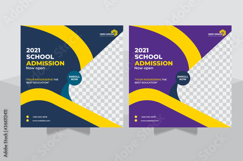 Fotografía Admission social media post, education ,advertisement Back to school admission p