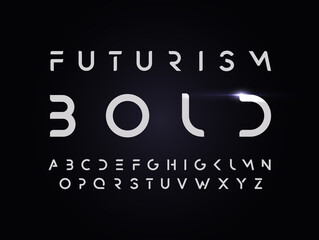 Wall Mural - Futurism style bold alphabet. Vector typography