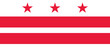 District of Columbia US - Washington, D.C. flag in official proportions and color, vector
