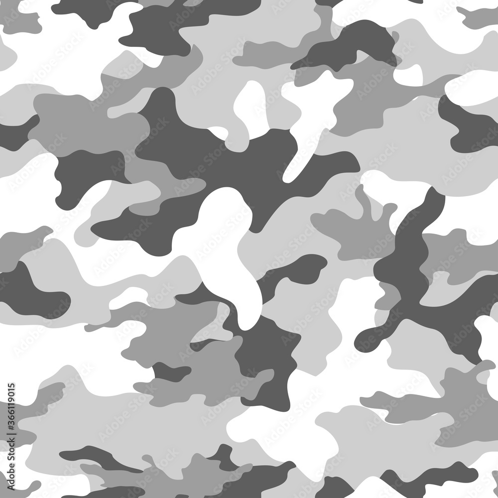 Camouflage gray military pattern seamless background modern design for printing clothing, fabric. - obrazy, fototapety, plakaty 