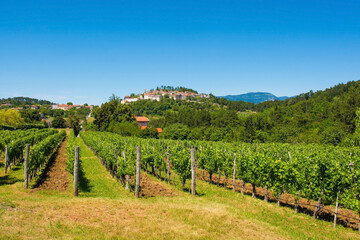 The old historic hill village of Stanjel in the Komen municipality of Primorska, south west Slovenia
