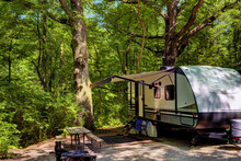 Travel Trailer Camping In The Woods At Starved Rock State Park Illinois
