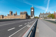 UK, London, Westminster Bridge, Big Ben And Westminster Palace In Background