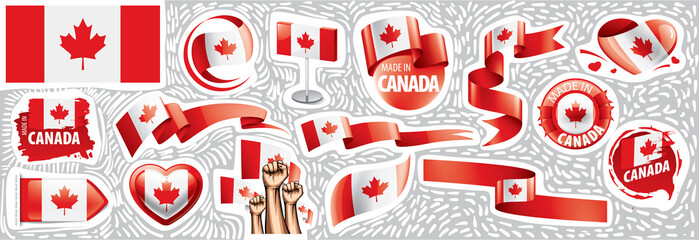 Vector set of the national flag of Canada in various creative designs