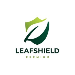 Canvas Print - leaf shield logo vector icon illustration