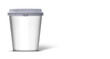 Blank paper cup with a black cap isolate background
