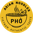 Asian noodles bowl. Line  vector illustration . Flat icon
