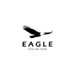 Eagle negative space logo vector illustration