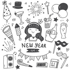 Set on New year doodles