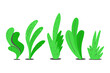 © Roi_and_Roi - Bush and grass vector cartoon set isolated on a white background.