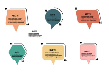 Set of vector quote templates.