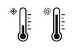 Temperature Symbol Set .Three vector thermometer showing the temperature . Thermometer icon