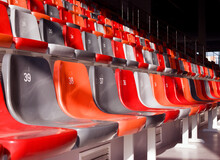 Row Of Empty Stadium Seats Colored