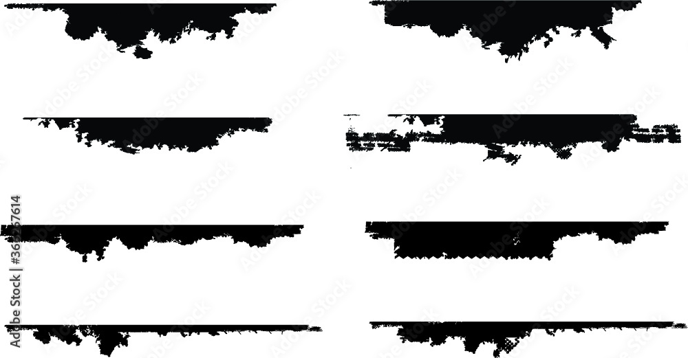 Edges Vector Set . Design Elements . Grunge Borders , Dividers or Brush ...