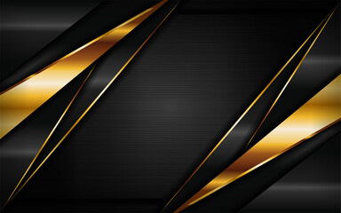 Wall Mural - luxury dark background with golden lines composition. graphic design element.