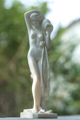 Greek Nude Woman Carrying Hydria Water Jar Statue