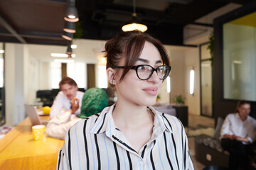 Wall Mural - portrait of businesswoman with glasses