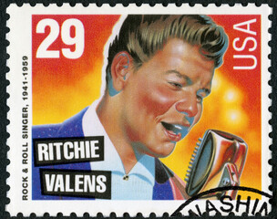 USA - 1993: shows Richard Steven Valenzuela Ritchie Valens (1941-1959), rock and roll singer, American Music Series, 1993