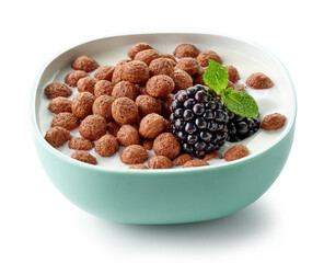 Wall Mural - bowl of breakfast cereal balls