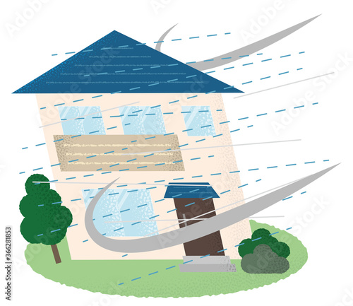 台風の被害に遭う住宅のベクターイラスト Stock Vector Adobe Stock 台風の被害に遭う住宅のベクターイラスト Stock Vector Adobe Stock
