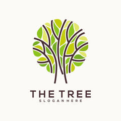 Wall Mural - tree abstract logo circle line