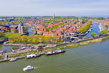Aerial From The City Enkhuizen In The Netherlands