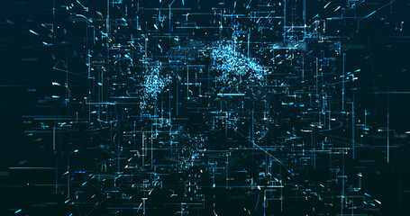 Wall Mural - abstract digital network data background, 3d rendering