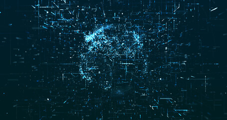 Wall Mural - abstract digital network data background, 3d rendering