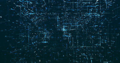 Wall Mural - abstract digital network data background, 3d rendering