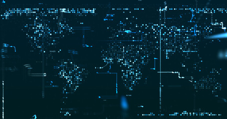 Wall Mural - abstract digital network data background, 3d rendering