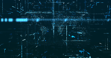 Wall Mural - abstract digital network data background, 3d rendering