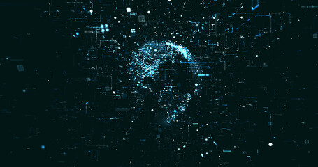 Wall Mural - abstract digital network data background, 3d rendering