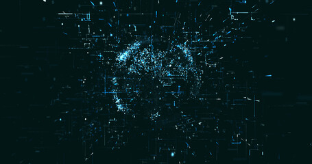 Wall Mural - Abstract digital network data background, 3D rendering