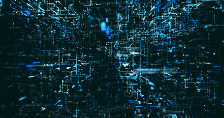 Wall Mural - abstract digital network data background, 3d rendering