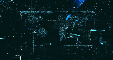 Wall Mural - abstract digital network data background, 3d rendering