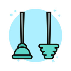 Poster - Toilet Pump Icon Design. Bathroom Plunger Clean Vector Illustration