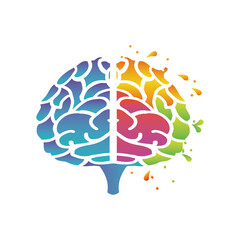 Sticker - the human brain on white background