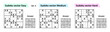 Sudoku game with answers. Simple vector design set Sudoku. Blank template.