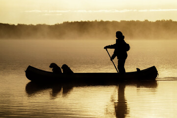 Sunrise Canoe Silhouette