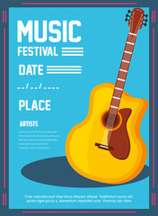 Poster - music festival poster with musical instrument