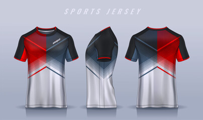 t-shirt sport design template, Soccer jersey mockup for football club. uniform front and back view.
