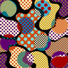 Leinwandbilder - Paper cut shapes design. Seamless vector pattern.