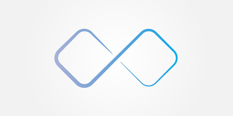 abstract blue infinity sign. infinity loop mathematical symbol in flat style with shadows. isolated 