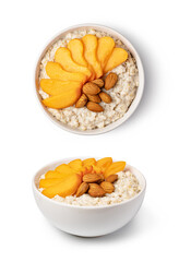 Wall Mural - prepared oatmeal with fruits and berries